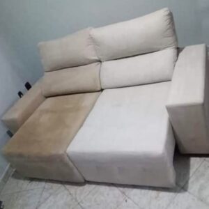 sofá antes e depois da revitalização